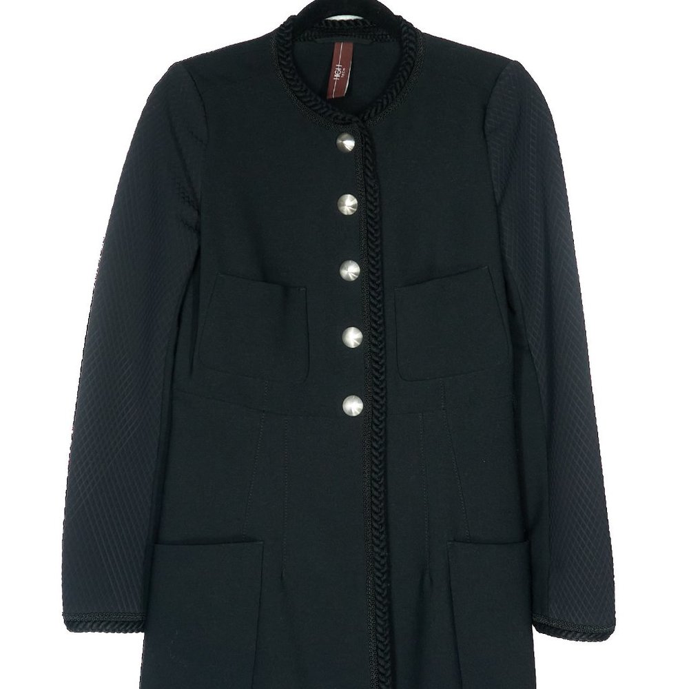 HIGH EVERYDAY COUTURE Tech Women's Black Long Jacket, Size XS